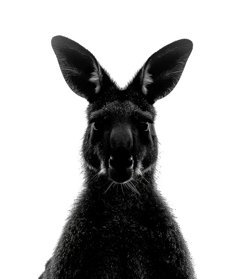 kangaroo Light Black White Head Face Photography Silhouette