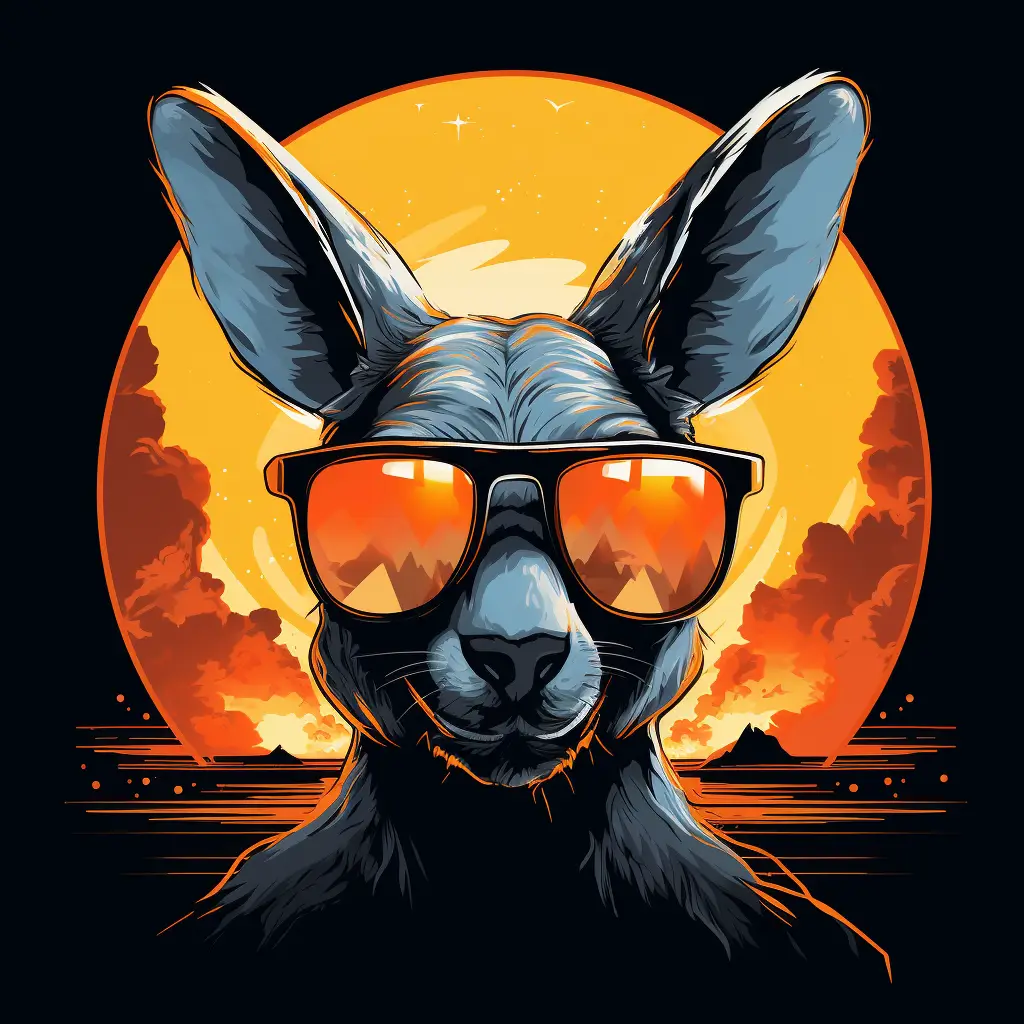 kangaroo glasses sunglass cartoon illustration