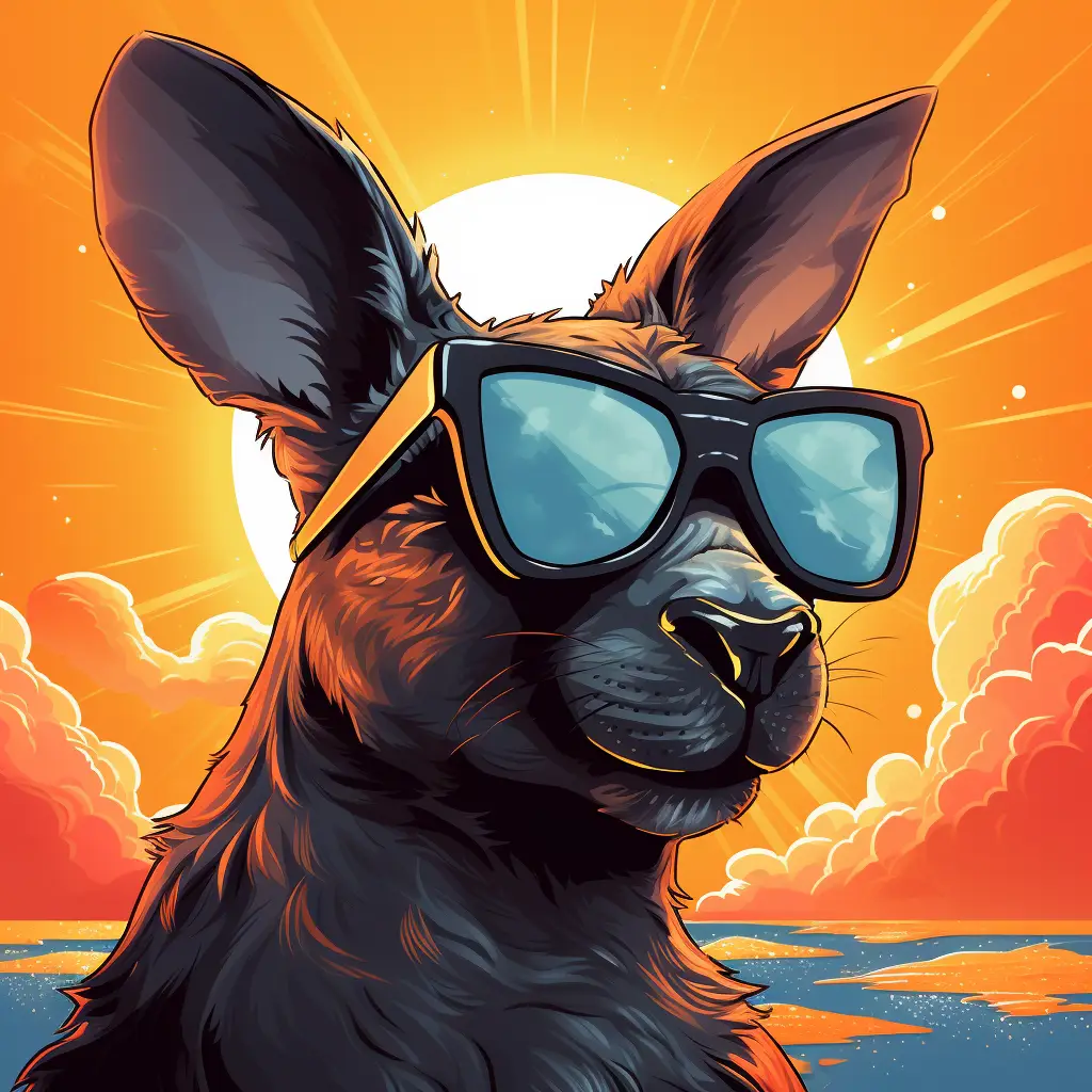 kangaroo sunglass glasses illustration cartoon