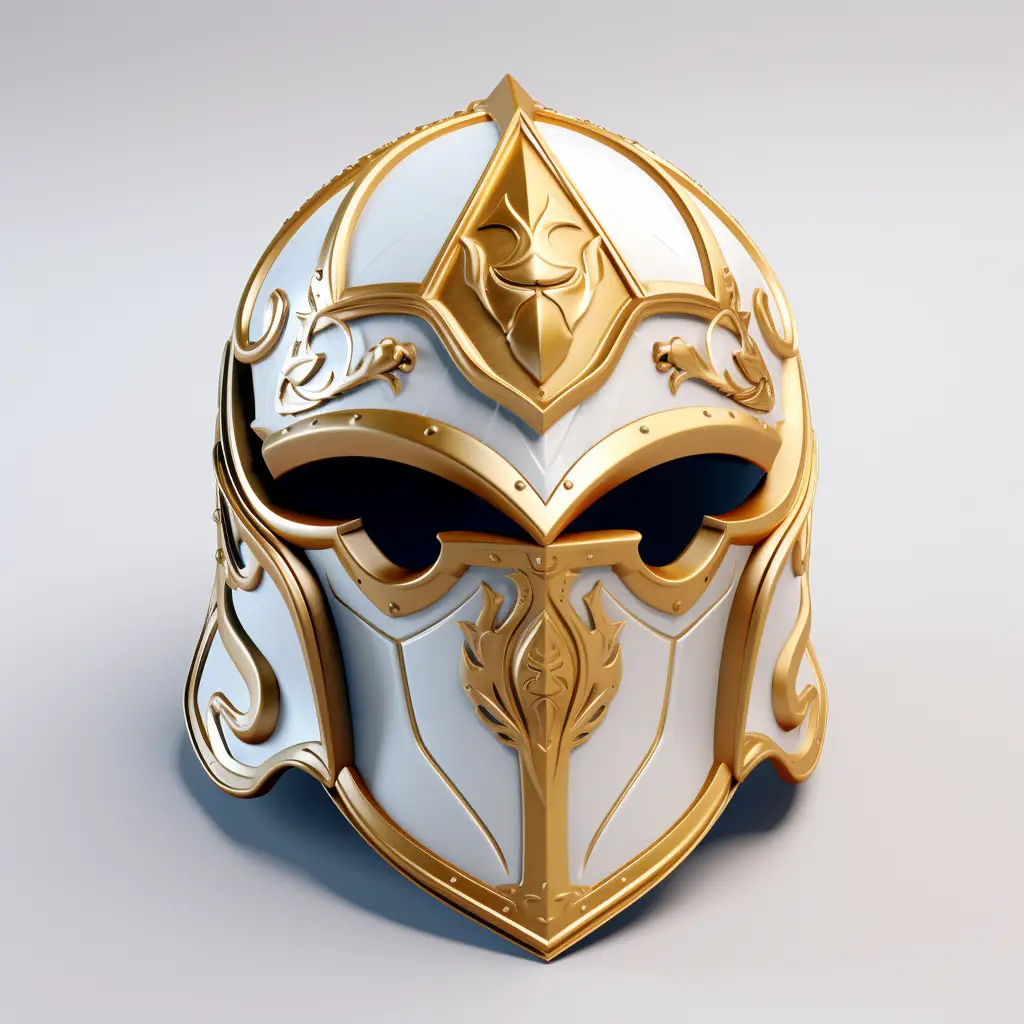 knight helmet 3D material art gold golden game UI icon