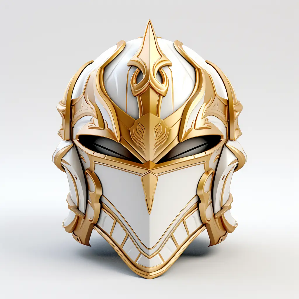 knight helmet 3D material art gold golden game icon UI
