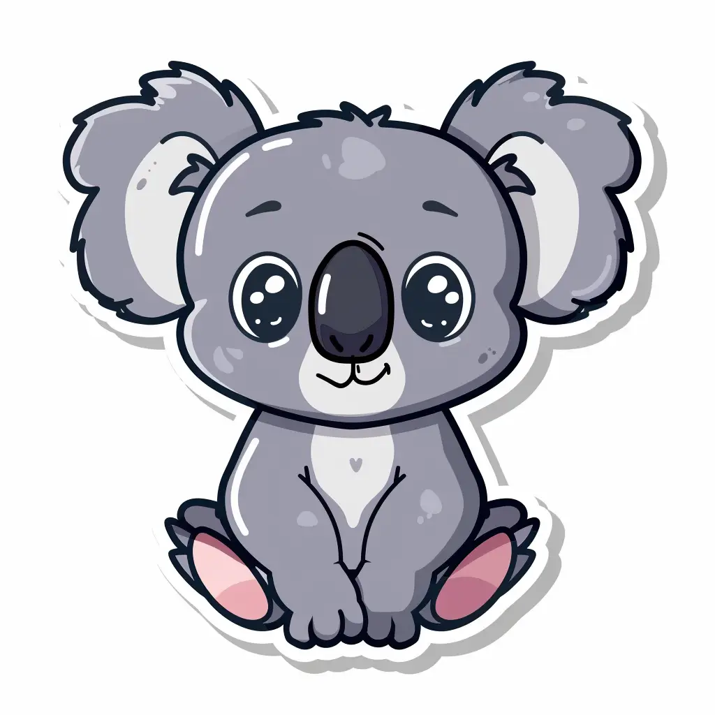 koala logo vector sticker cute line cartoon