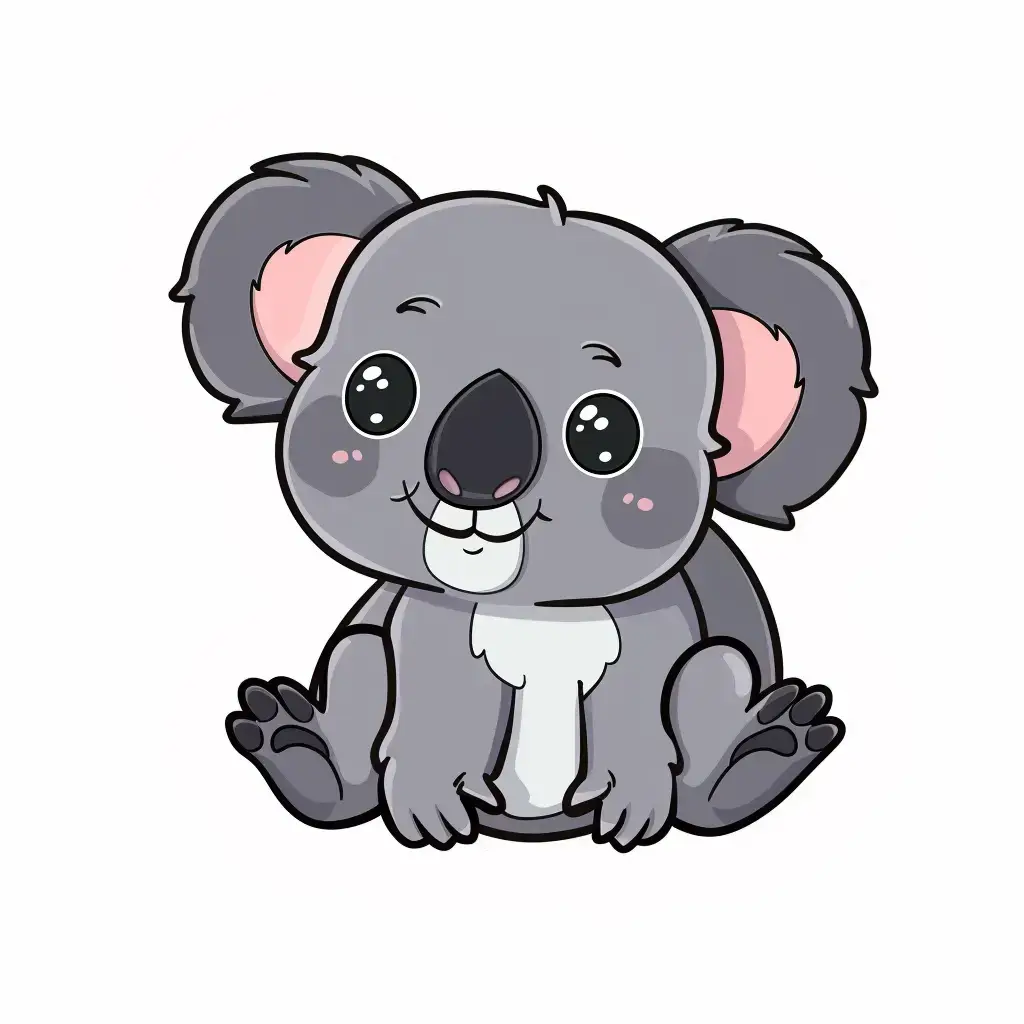 koala logo vector sticker line cute cartoon