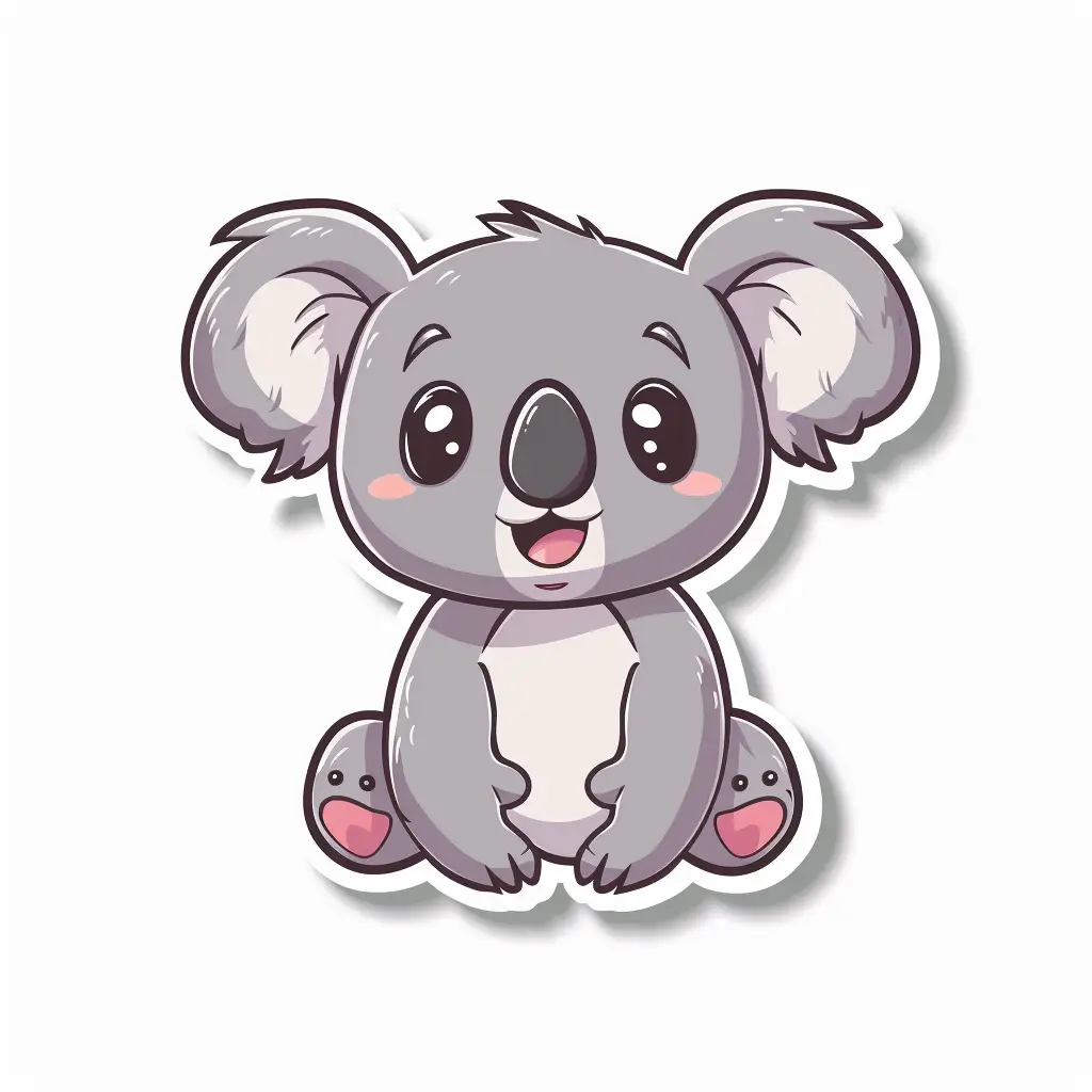 koala vector logo sticker cute line cartoon