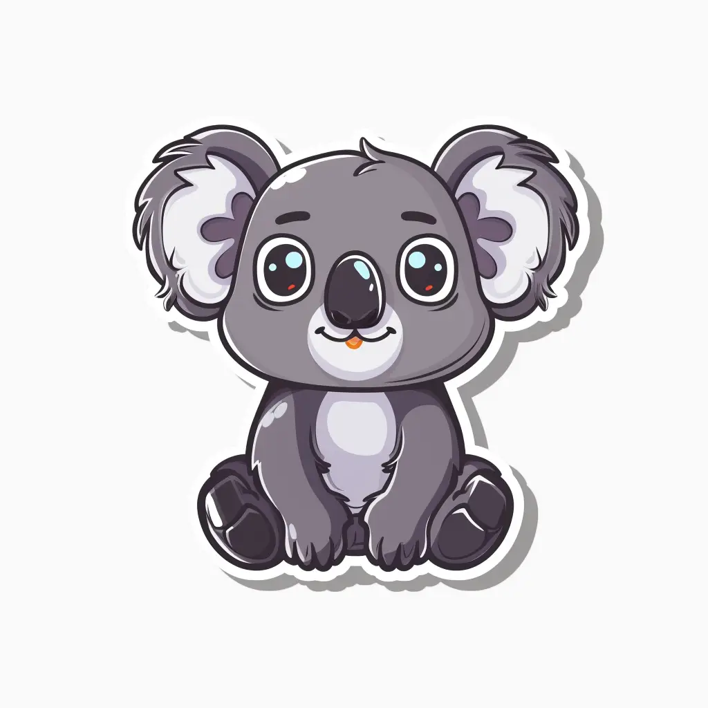 koala vector logo sticker line cute cartoon