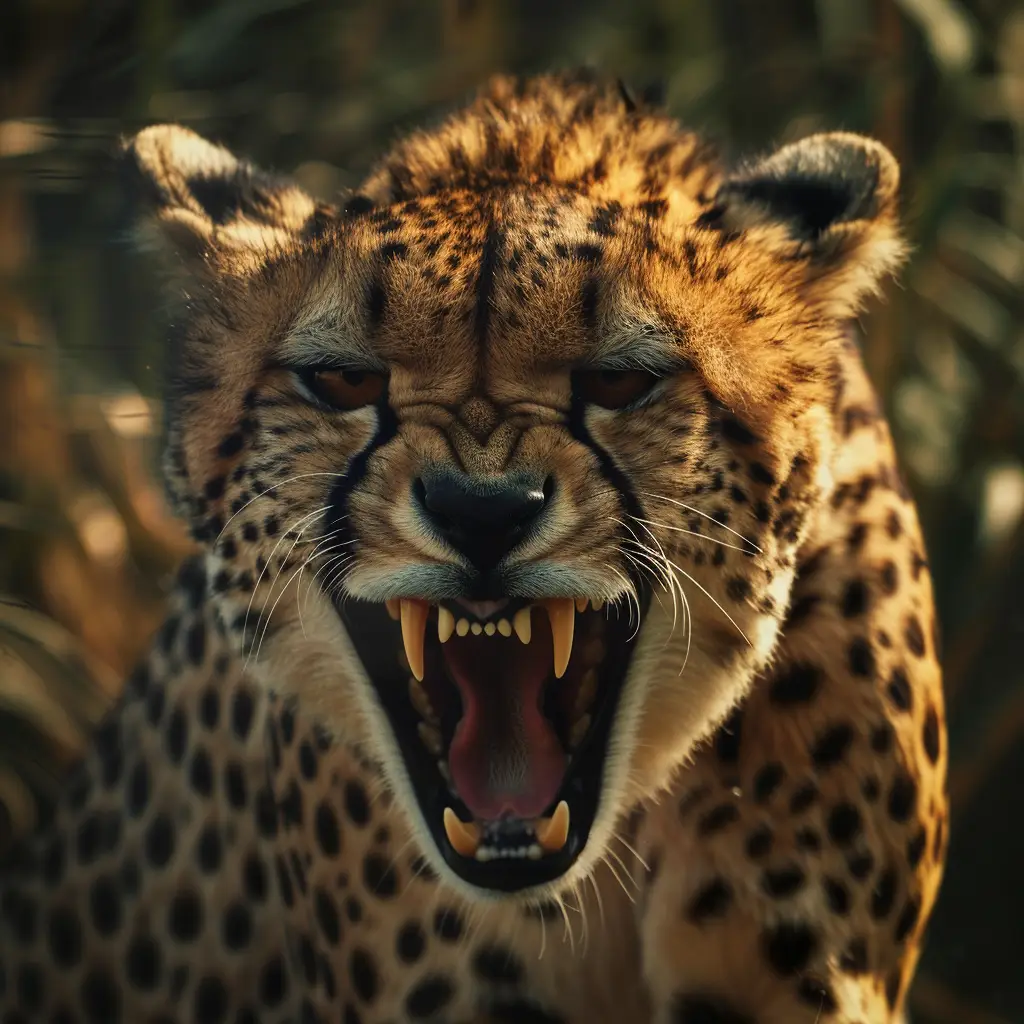 leopard cheetah roar teeth angry dangerous photography