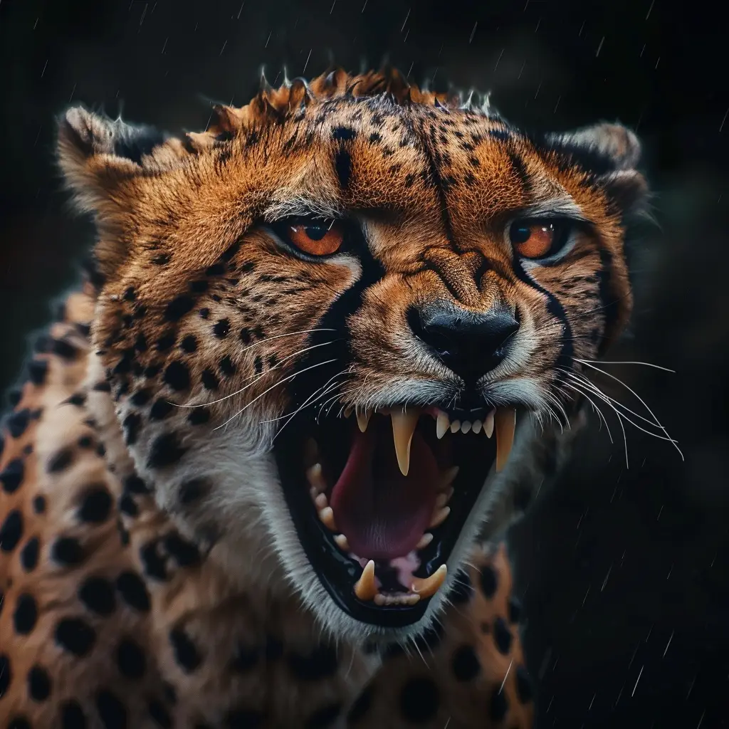 leopard cheetah roar teeth dangerous angry photography