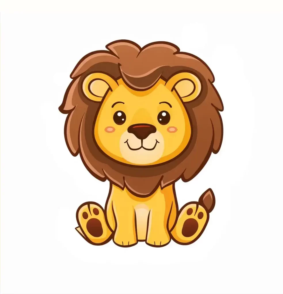 lion logo vector sticker line cute cartoon
