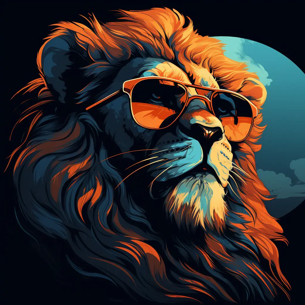 lion sunglass glasses illustration cartoon
