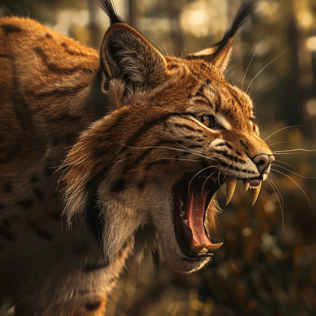 lynx teeth roar angry dangerous photography