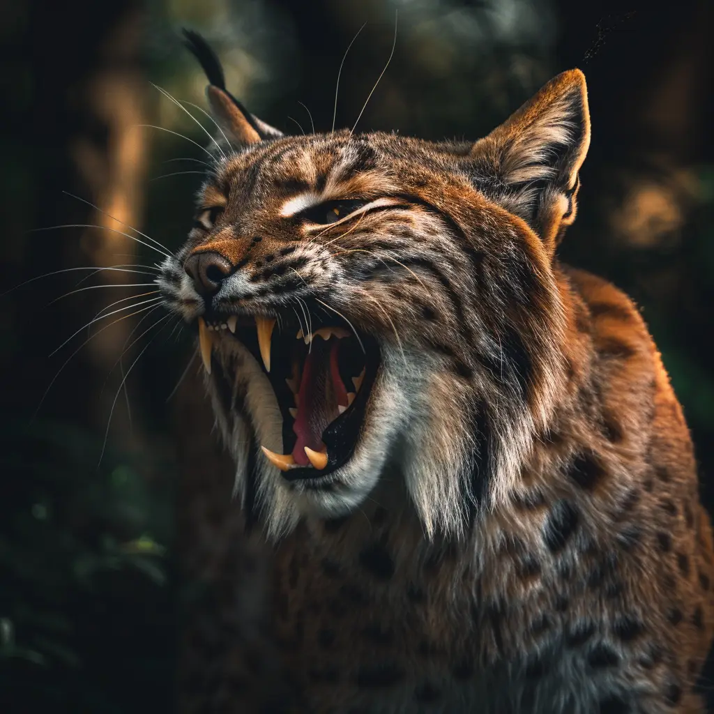 lynx teeth roar dangerous angry photography