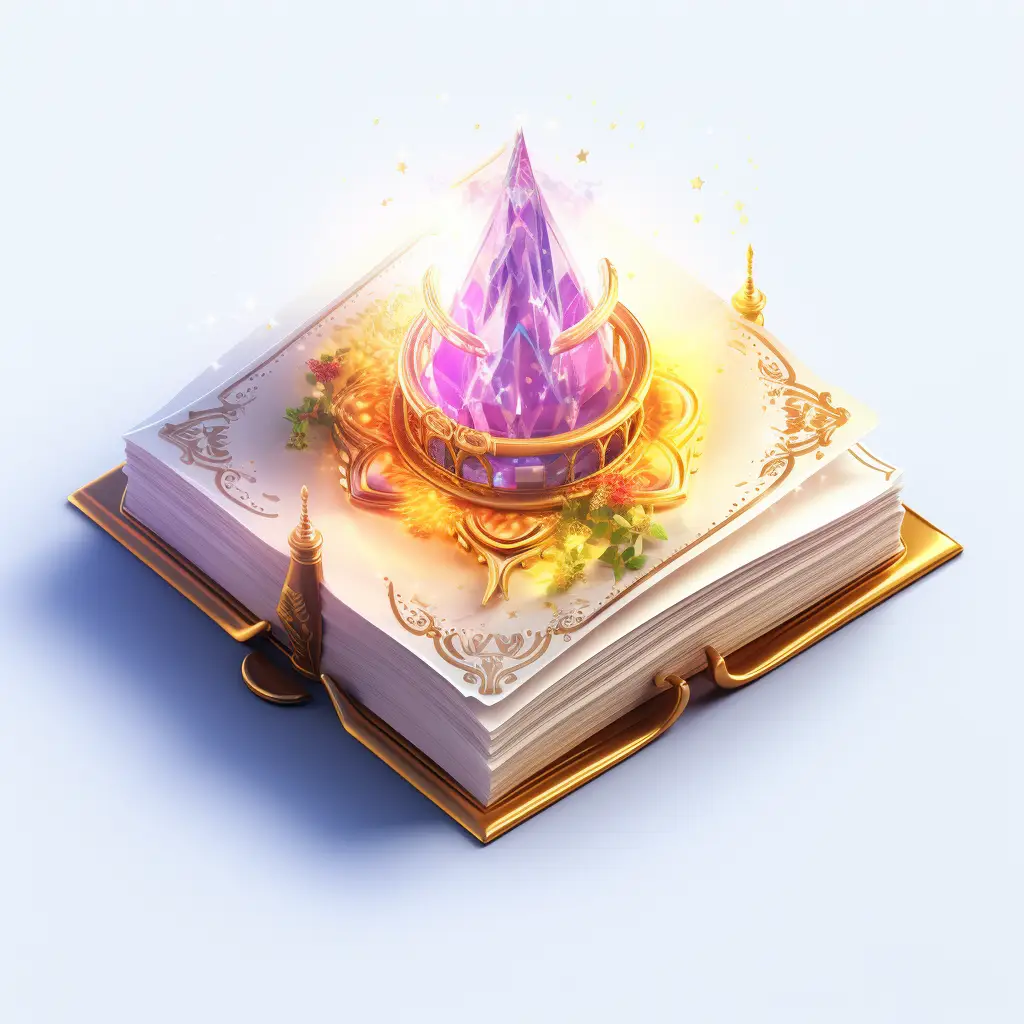 magic book icon 3D material game UI gold golden art