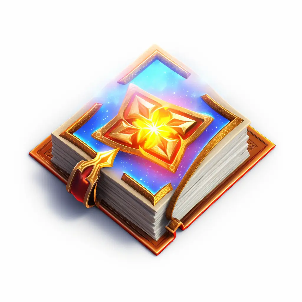 magic book icon 3D material game UI golden gold art