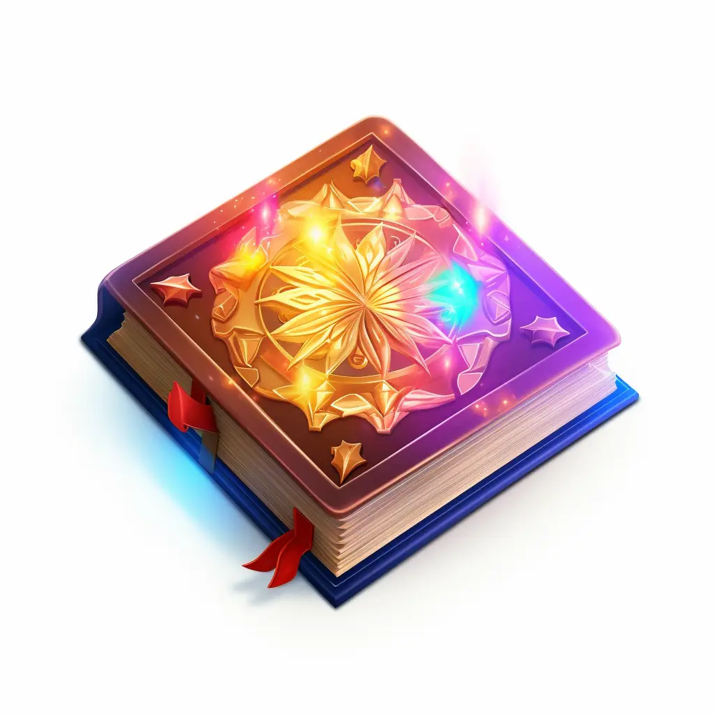 magic book icon 3D material game golden art UI gold