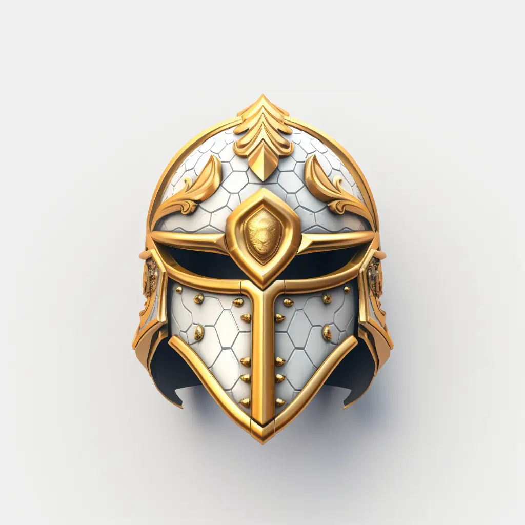 mask helmet icon 3D material game UI art golden gold