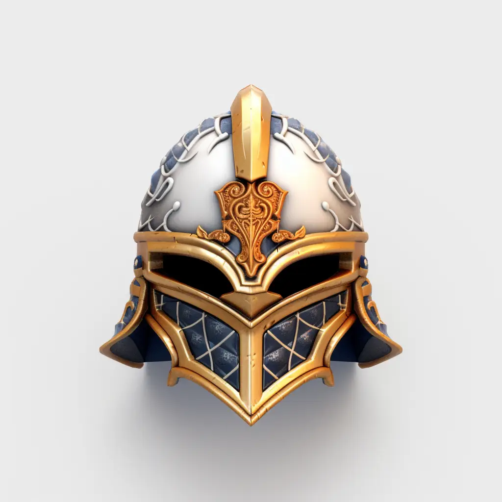 mask helmet icon 3D material game UI golden gold art