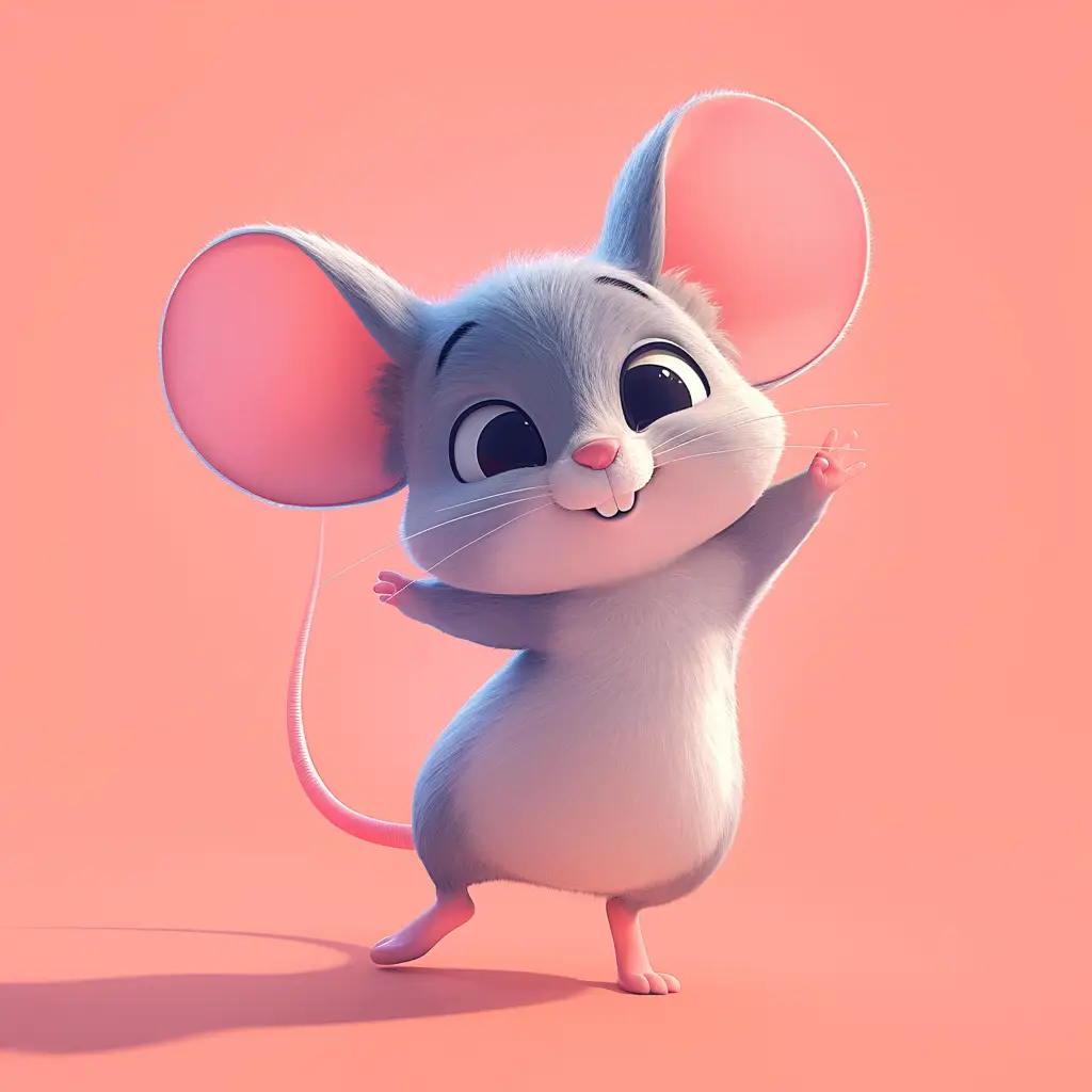 mouse mice cute happy 3D character design cartoon