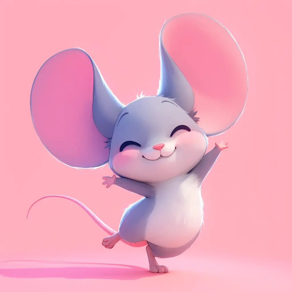 mouse mice cute happy character 3D cartoon design