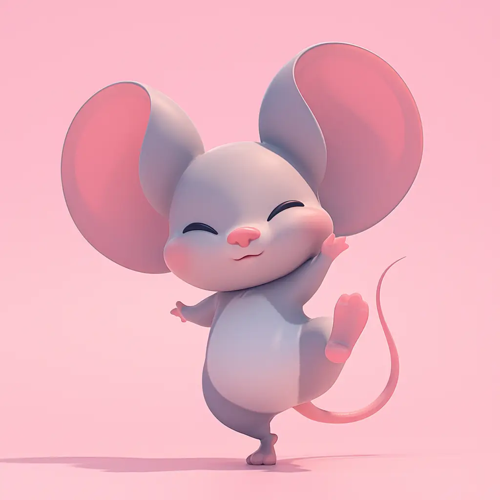 mouse mice cute happy character 3D design cartoon