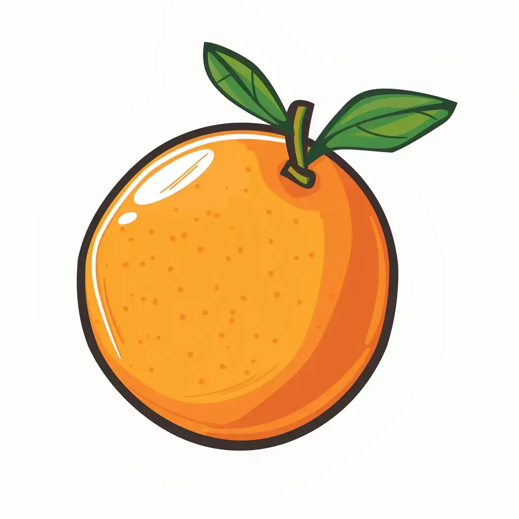 orange logo sticker vector cute line cartoon