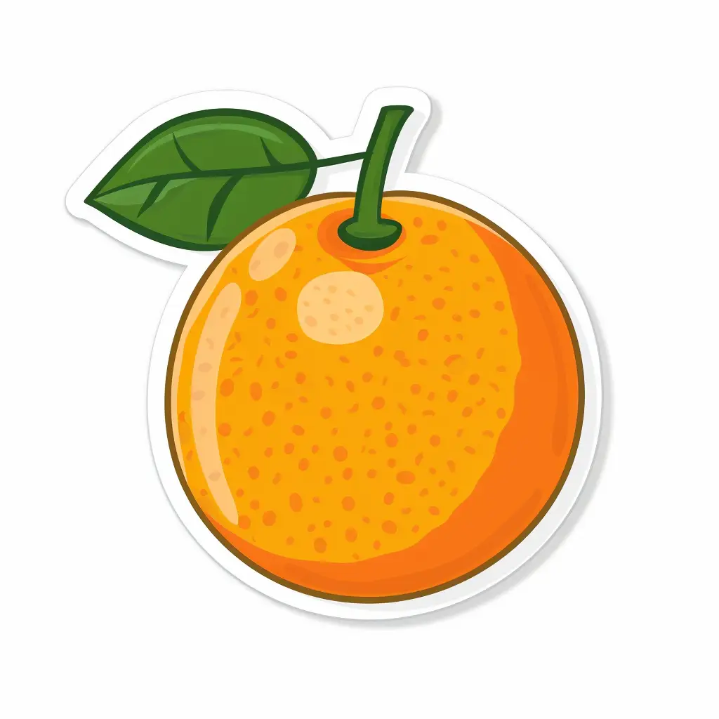 orange logo vector sticker cute line cartoon