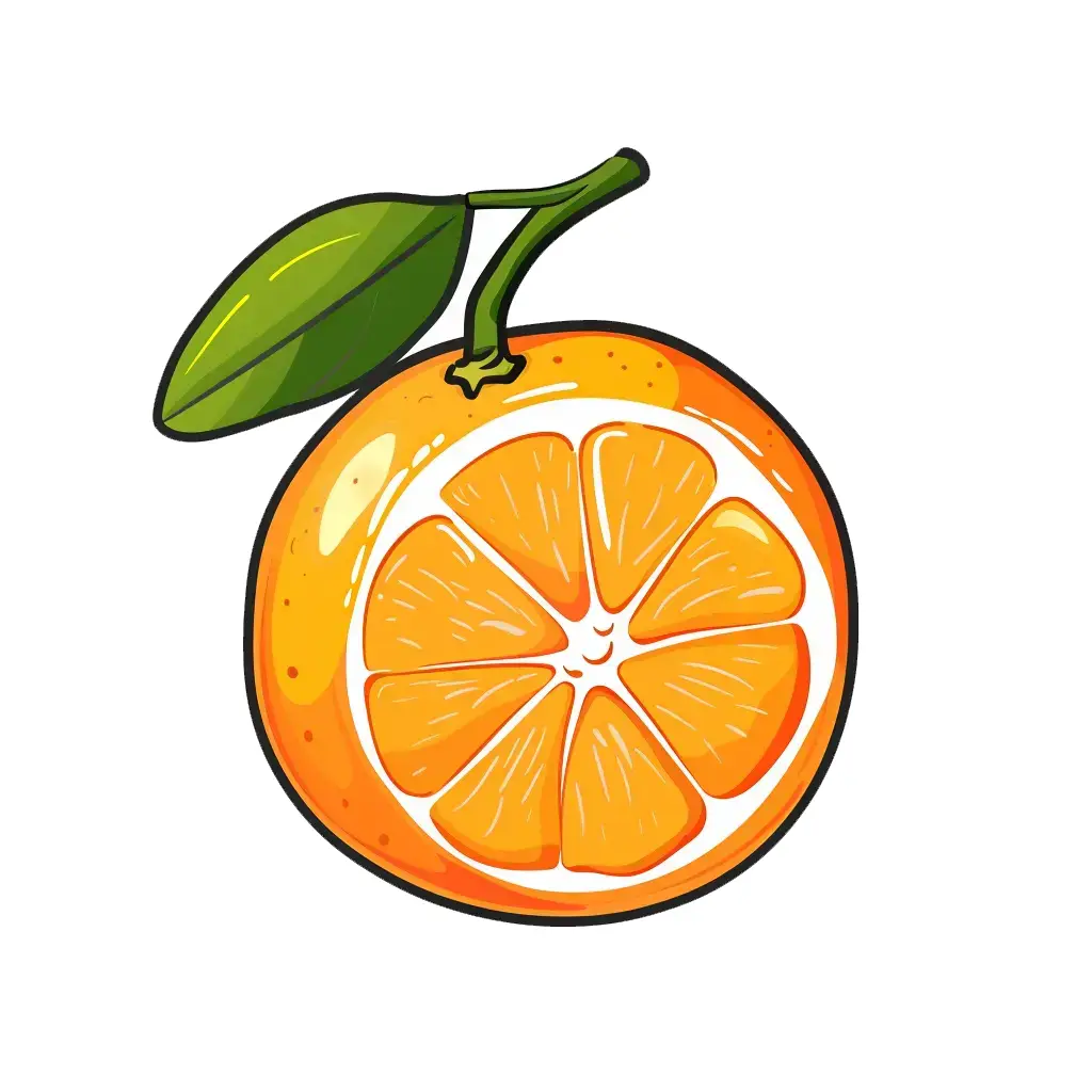 orange logo vector sticker line cute cartoon