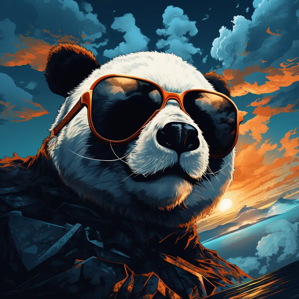 panda glasses sunglass cartoon illustration