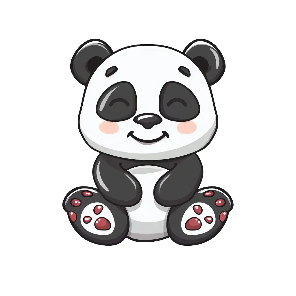 panda logo vector sticker line cute cartoon