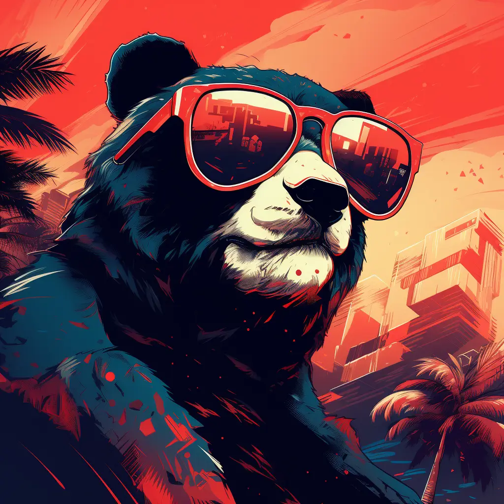 panda sunglass glasses illustration cartoon