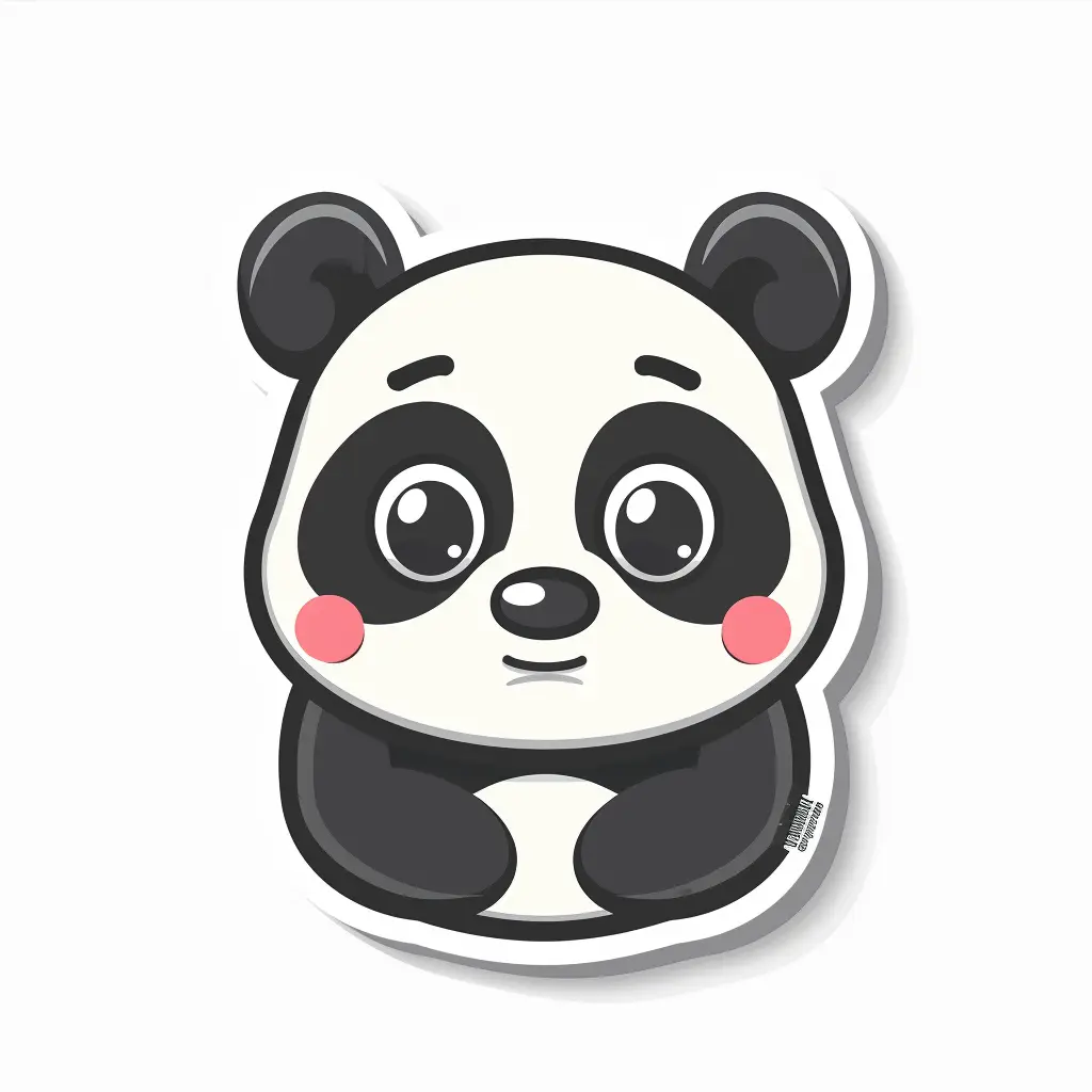 panda vector logo sticker line cute cartoon