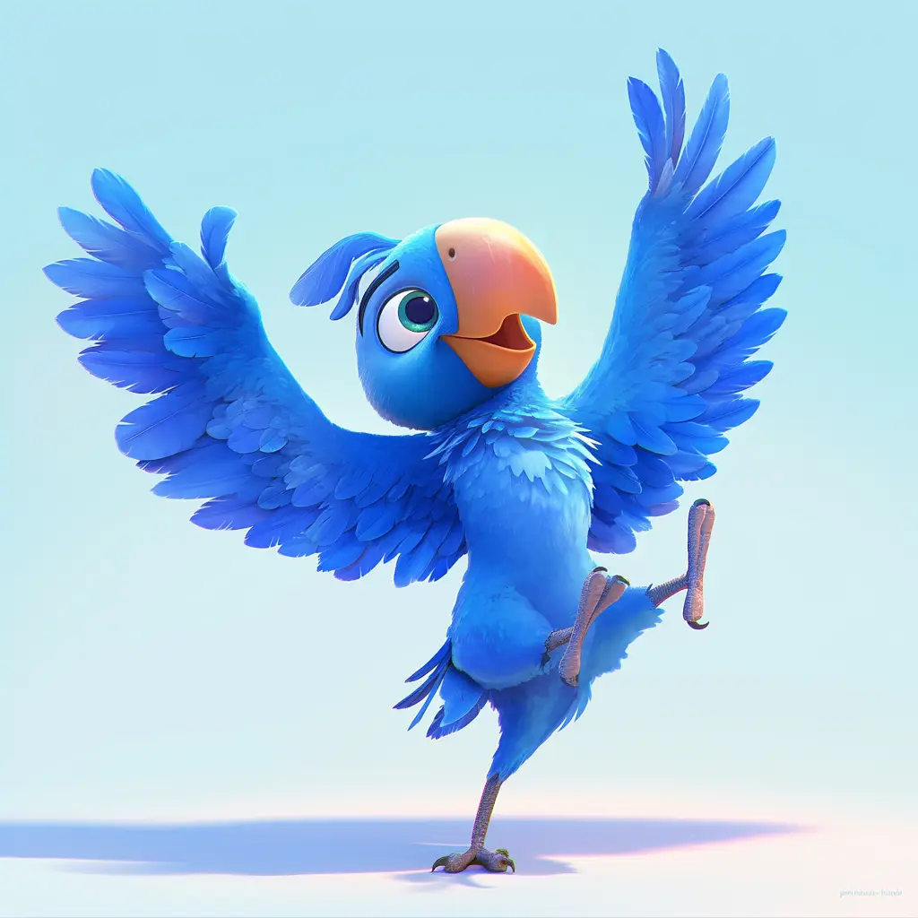 parrot bird cute happy 3D character design cartoon