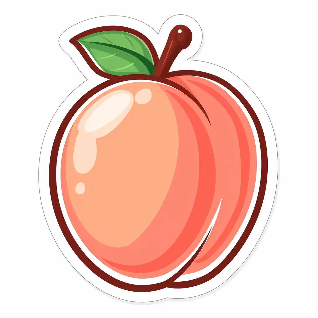 peach logo sticker vector cute line cartoon
