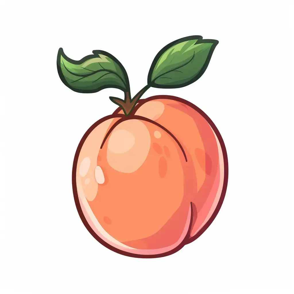 peach logo sticker vector line cute cartoon