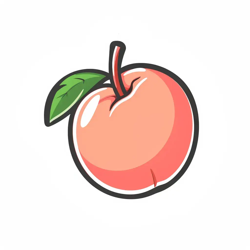 peach logo vector sticker cute line cartoon