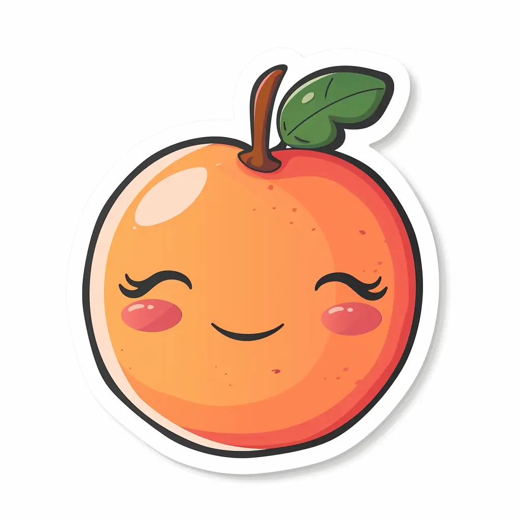 peach logo vector sticker line cute cartoon