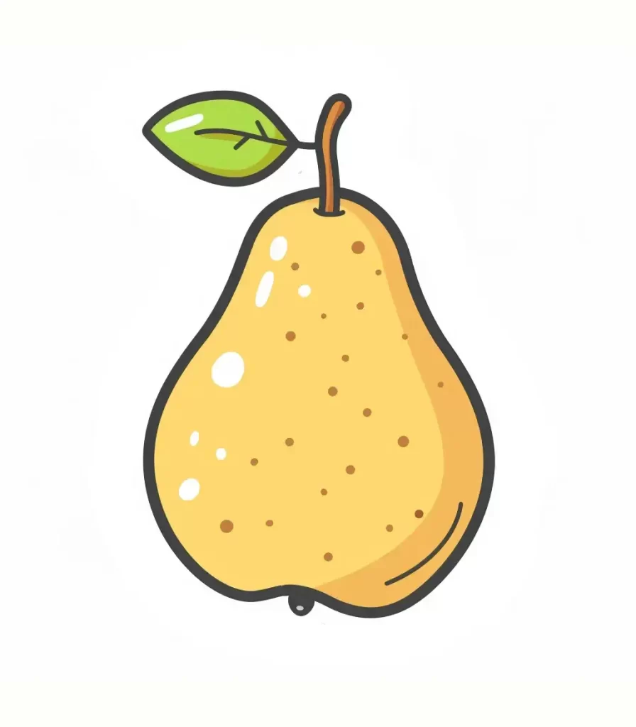 pear logo sticker vector cute line cartoon