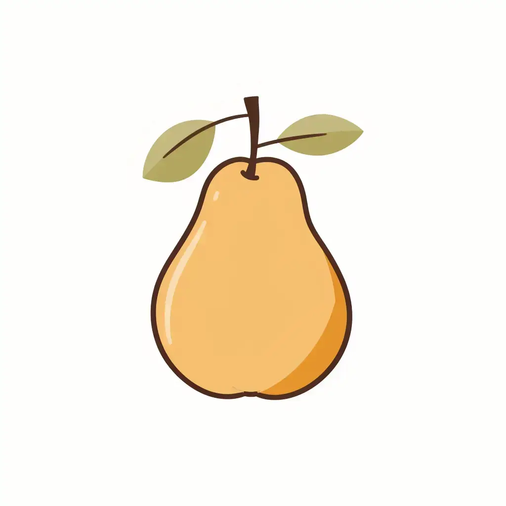 pear logo sticker vector line cute cartoon