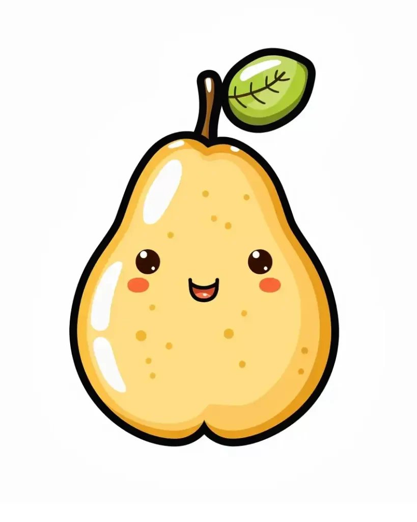 pear logo vector sticker cute line cartoon