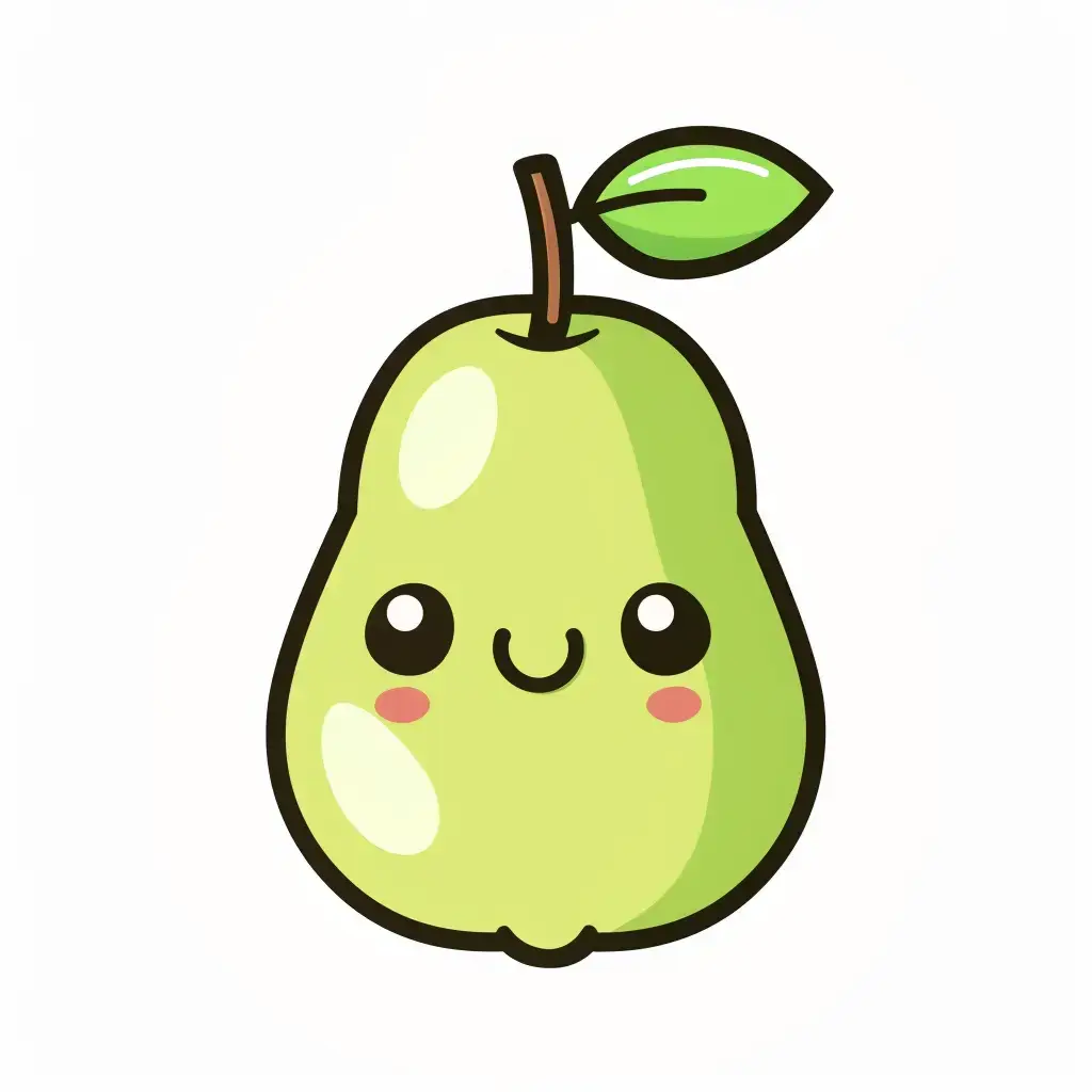 pear logo vector sticker line cute cartoon
