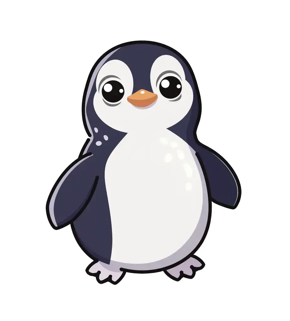 penguin logo vector sticker cute line cartoon