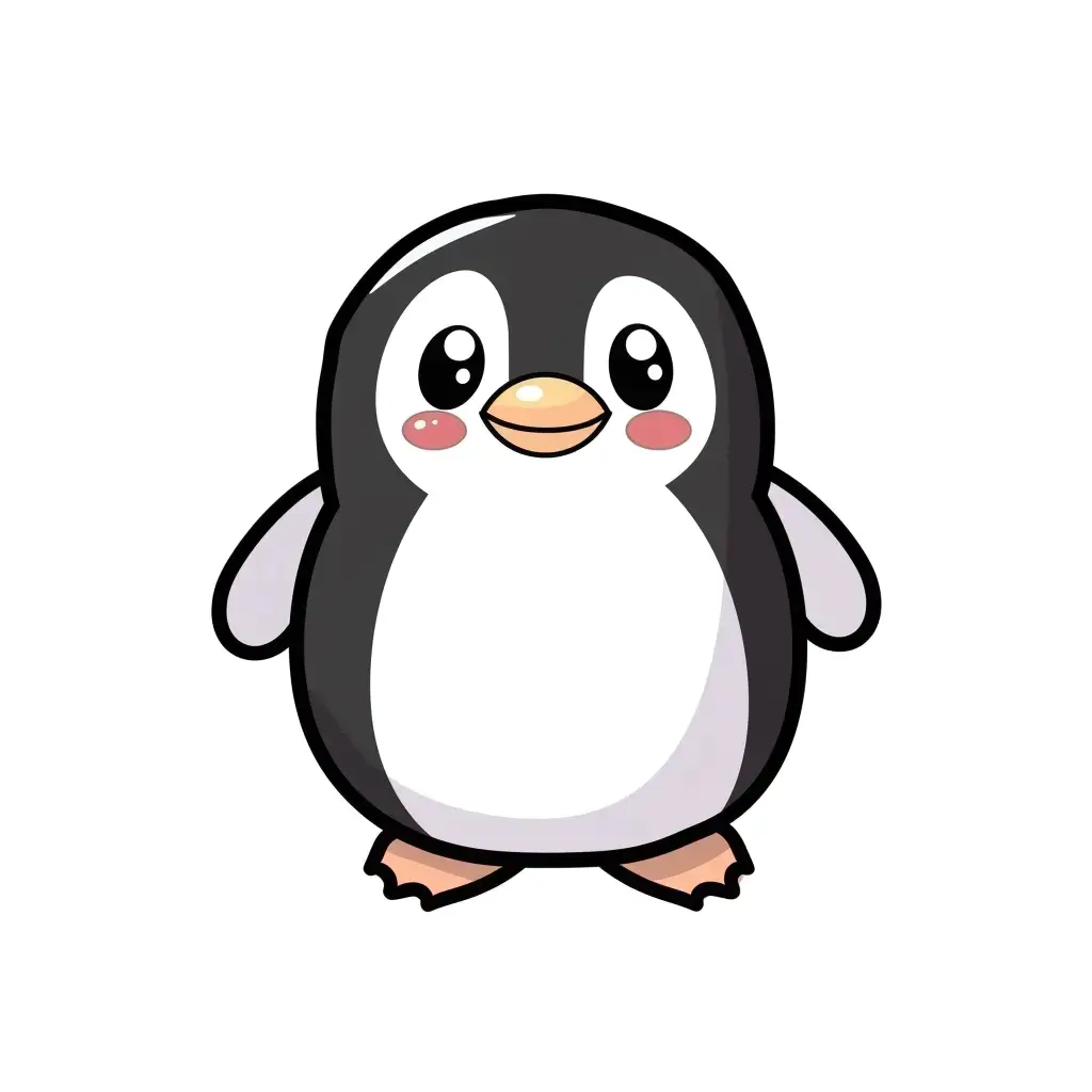 penguin logo vector sticker line cute cartoon