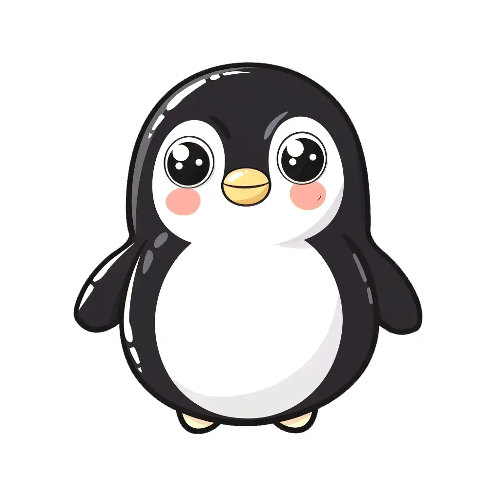 penguin vector logo illustration cute line cartoon