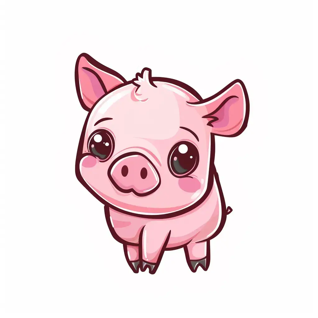 pig logo vector sticker line cute cartoon