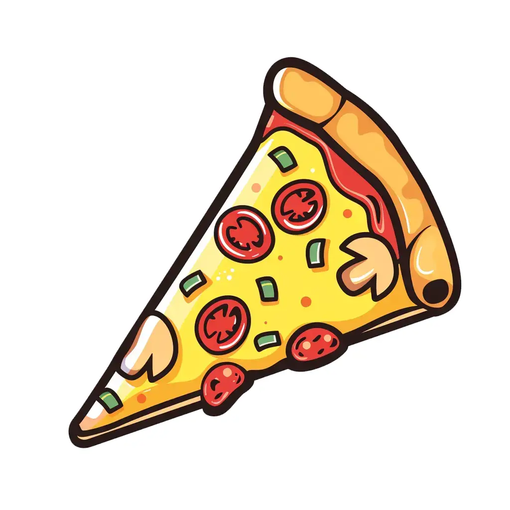 pizza logo sticker vector cute line cartoon