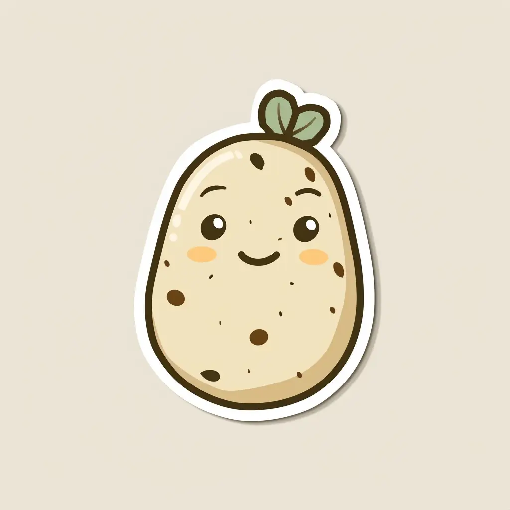 potato logo sticker vector cute line cartoon