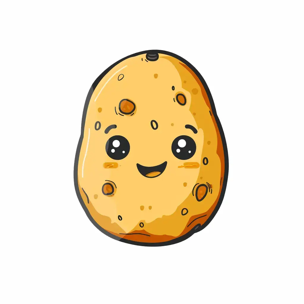potato logo vector illustration line cute cartoon