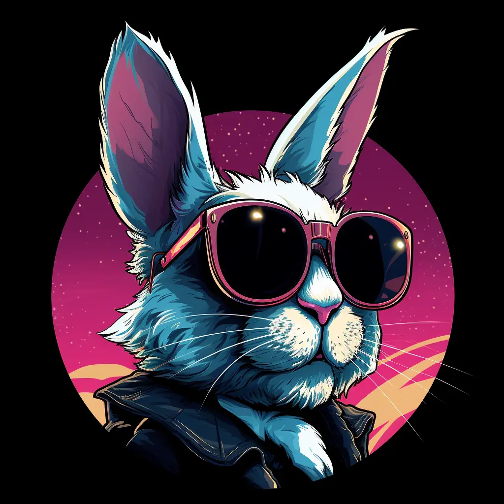 rabbit glasses sunglass cartoon illustration