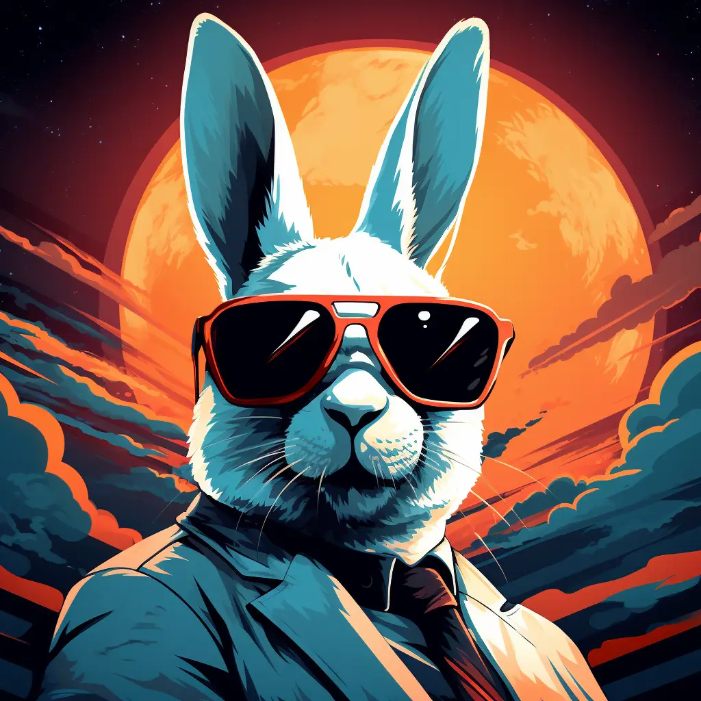 rabbit glasses sunglass illustration cartoon