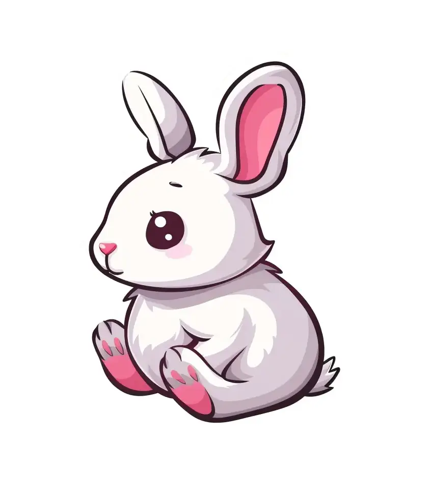 rabbit logo vector cute line sticker cartoon