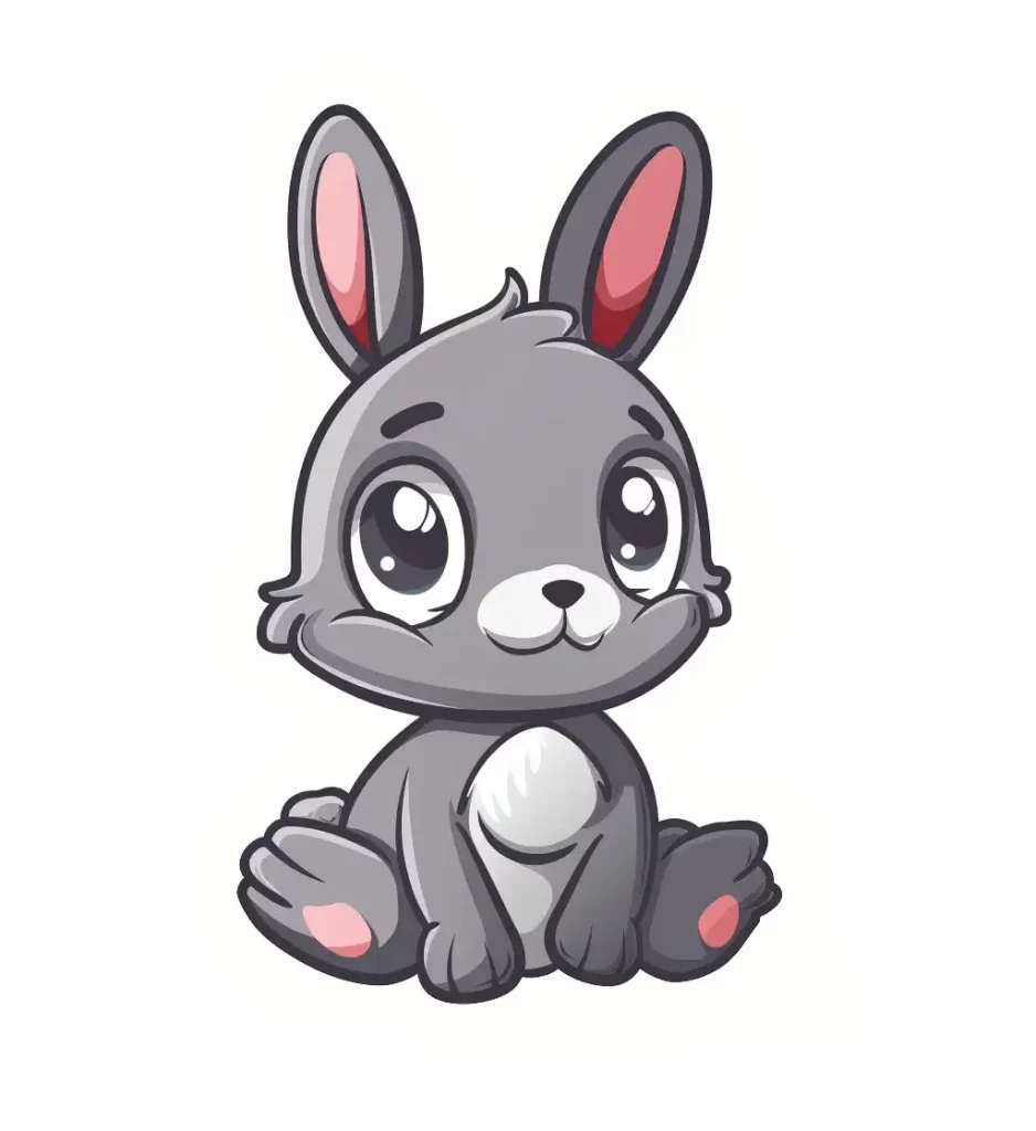 rabbit logo vector line cute sticker cartoon